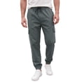 thumbnail image 1 of INSPIRE CHIC Men's Cargo Pants Elastic Waist Tapered Cuffs Multi Pocket Jogger Trousers 34 Gray, 1 of 6
