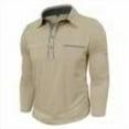 thumbnail image 1 of Men's Casual Knit Polo Shirts Classic Long Sleeve Basic 3 Buttons T-Shirt Lightweight Cotton Work Tops with Pocket, 1 of 6