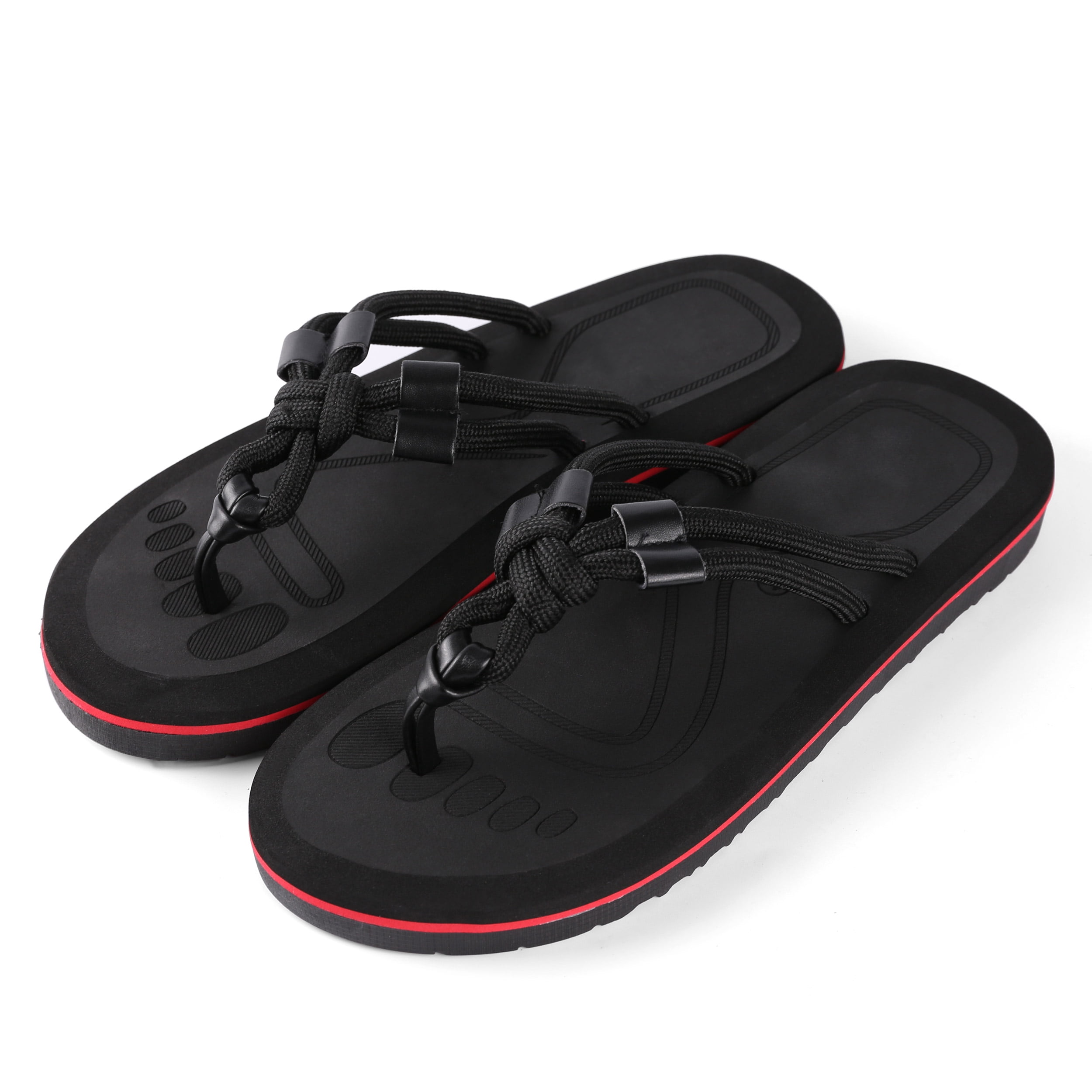 Men’s Casual Knot Thong Flip Flops – Soft Fabric Strap Sandals with Cushioned Sole for Beach, Travel & Everyday Wear