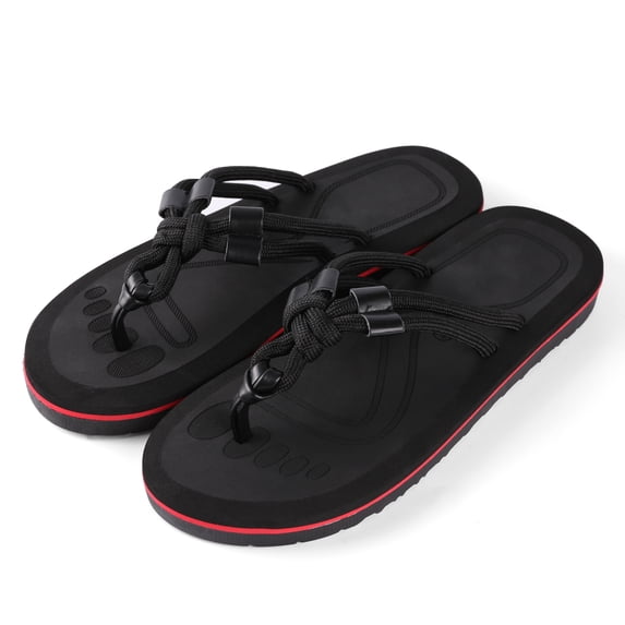 Men’s Casual Knot Thong Flip Flops – Soft Fabric Strap Sandals with Cushioned Sole for Beach, Travel & Everyday Wear