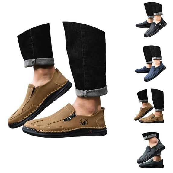 Men's Casual Lace Up Leather Shoes Comfortable Flat Sole Everyday Walking Sneakers For Outdoor And Daily Wear Shoes For Men Sneakers