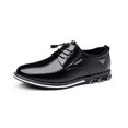 thumbnail image 1 of Mens Casual Oxfords Leather Business Office Loafers Comfortable Fashion Lace-up Formal Flat Shoes Black 14.5 US, 1 of 7