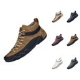 thumbnail image 1 of Men's Casual Leather Boots High Top Handmade Stitching Comfortable Flat Heel Shoes For Daily Wear With Jeans In Autumn Winter Men’S Casual Shoes, 1 of 6