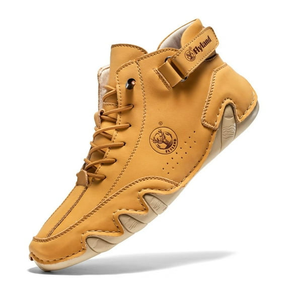 Men's Casual Leather Fashion Sneakers Ankle Chukka Boots Slip On Lightweight Loafers Dress Boot Walking Driving Shoes for Male