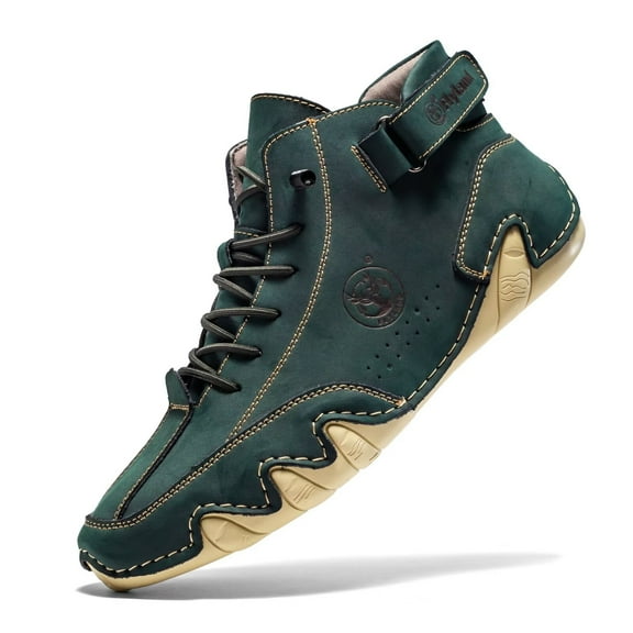 Men's Casual Leather Fashion Sneakers Ankle Chukka Boots Slip On Lightweight Loafers Dress Boot Walking Driving Shoes for Male