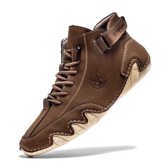 Men's Casual Leather Fashion Sneakers Ankle Chukka Boots Slip on Lightweight Loafers Dress Boot