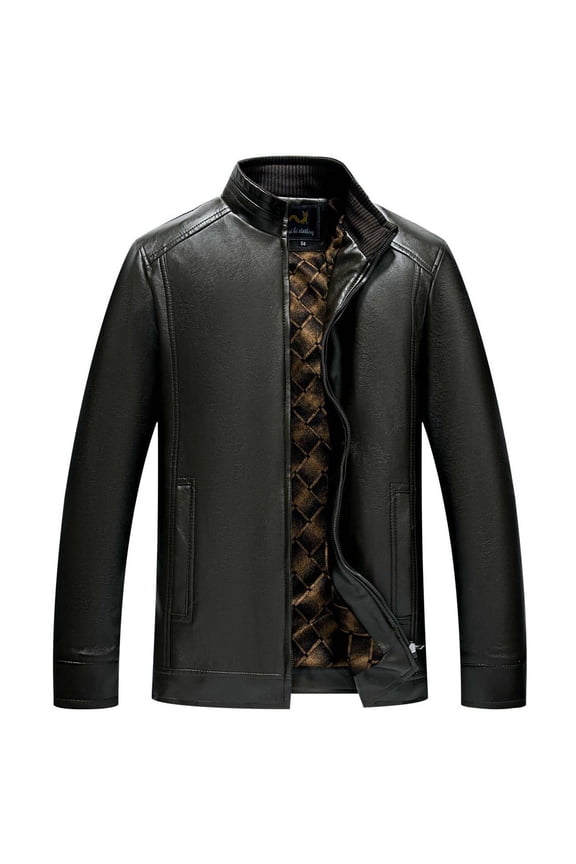 Men's Casual Leather Jacket Versatile Style Comfortable Wear For Daily Outdoor Adventures