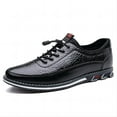 thumbnail image 1 of Men's Casual Leather Loafers Business Formal Comfort Driving Working Adjustable Breathable Lightweight Oxford Shoes Black 11 US, 1 of 7