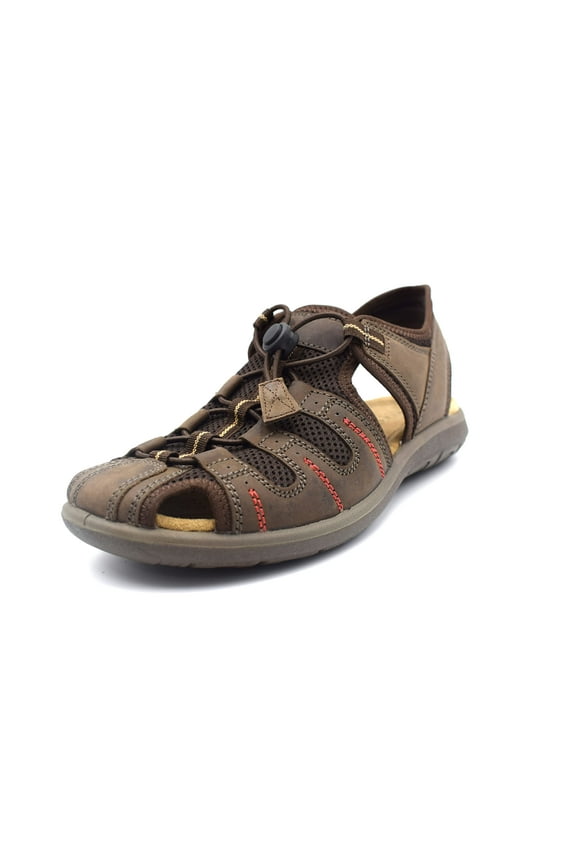 Men's Casual Leather Sandals - Sports Sandals - Hiking Sandals AR-80 Brown 11