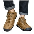 thumbnail image 1 of Men's Casual Leather Shoes Lace up Chukka Ankle Boots Vintage Arch Support Flat Loafers Walking Driving Hiking Booties, 1 of 7