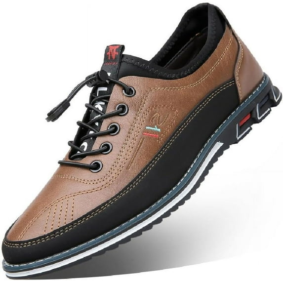 Men's Casual Leather Shoes Non Slip Loafers Fashion Sneakers Comfortable Work Office Dress Driving Walking Shoes