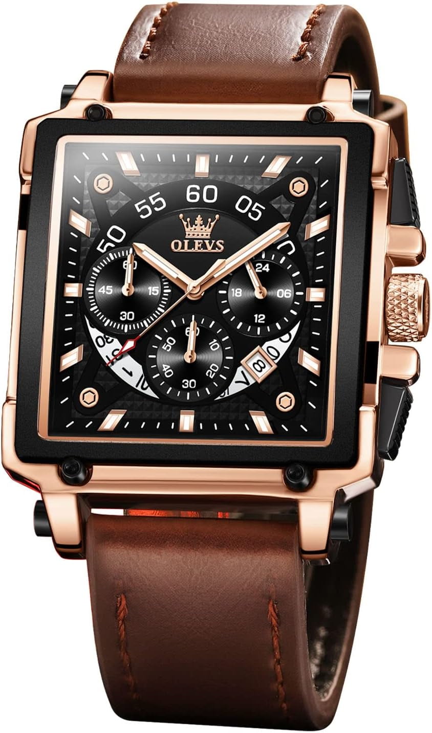 Men's Casual Leather Watch, Big Face Chronograph Watch for Men's Casual Leather Watch, Big Face Chronograph Watch for