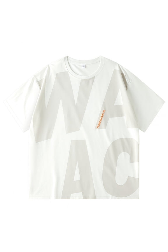 Men's Casual Letter Print Short Sleeve Tee Comfortable Daily Wear Crewneck T-Shirt For Sports And Leisure Workout Short Sleeve Tee Shirts for Men Beach Tops Casual Shirt