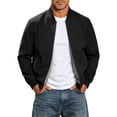 thumbnail image 1 of Men's Casual Lightweight Bomber Jacket Zip Up Stand Collar Baseball Jacket Solid Color Casual Windproof Jacket For Spring Autu Commute Casual Daily Outings, 1 of 9