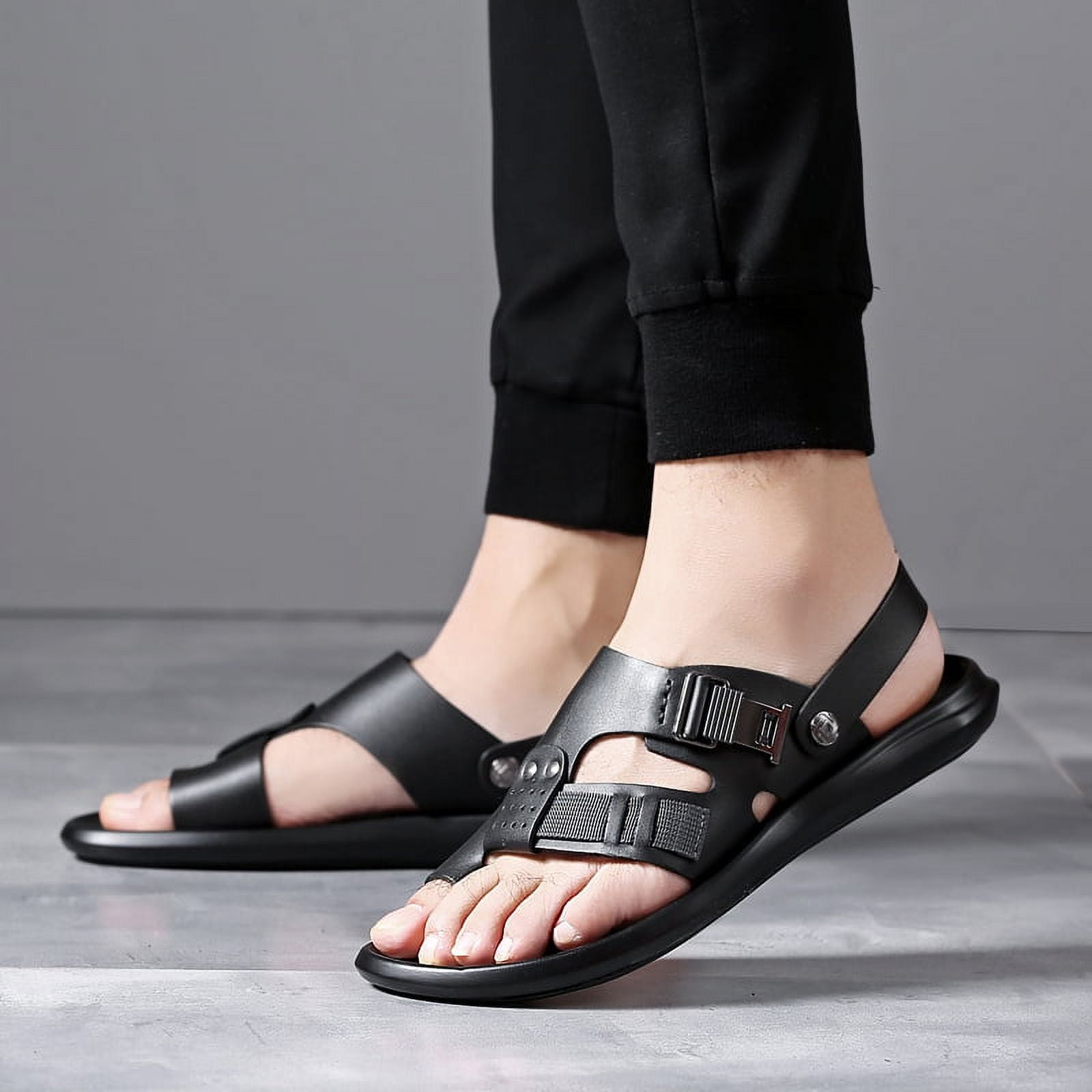 Men s Sandals Casual Non Slip Shoes With Drainage Holes Shoes For Outdoor Beach Spring And Summer Walmart