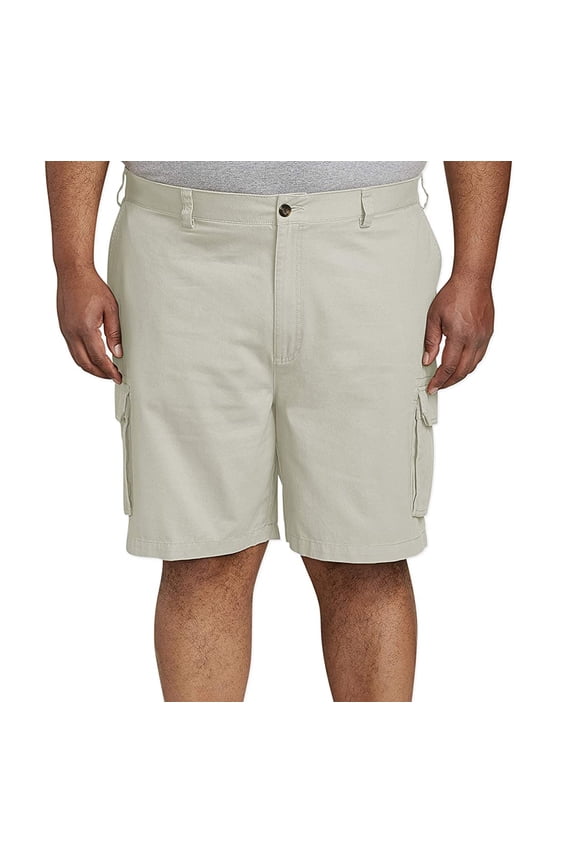 Men's Casual Lightweight Cotton Utility Button Flap Cargo Pockets Work Shorts (50, Khaki)