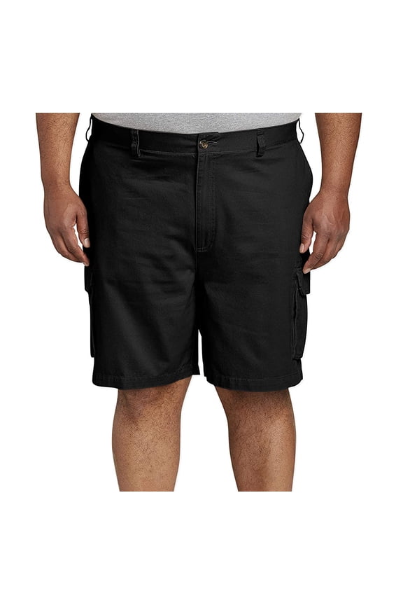 Men's Casual Lightweight Cotton Utility Button Flap Cargo Pockets Work Shorts (56, Black)