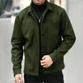 thumbnail image 1 of Men's Casual Lightweight Shirt Jacket Work Shacket Jackets Military Button Down Overshirt With Pockets Army Green L, 1 of 7