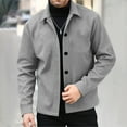 thumbnail image 1 of Men's Casual Lightweight Shirt Jacket Work Shacket Jackets Military Button Down Overshirt With Pockets Gray L, 1 of 7
