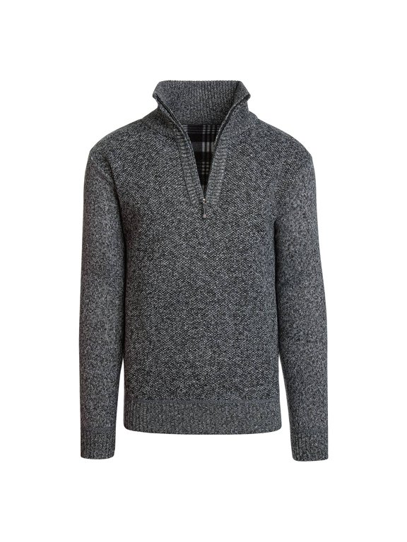 Men's Casual Lightweight Warm Winter Outwear Half Zip Fleece Sweater Jacket Coat - Dark Gray Jacket - S