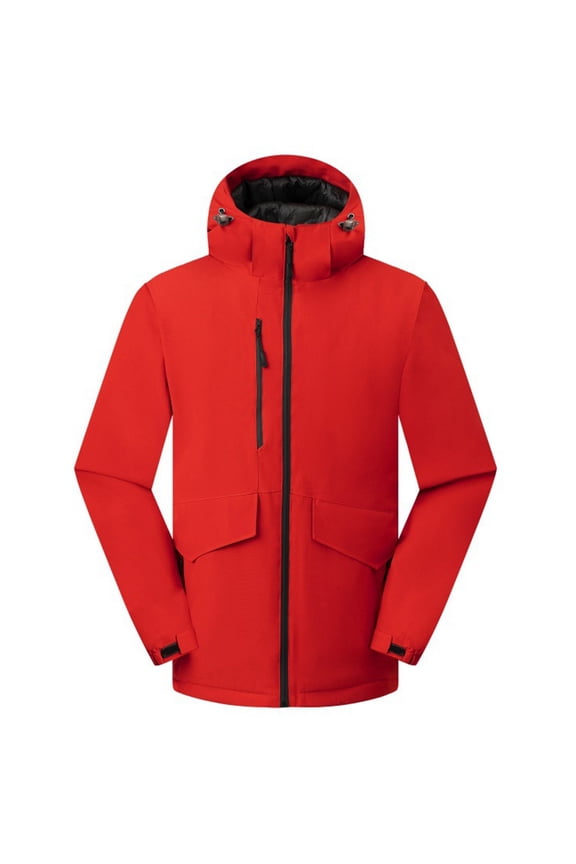 Men's Casual Lined Outdoor Jacket For Everyday Wear And Adventure Travel Hooded Zip Front Comfortable Lightweight Windproof