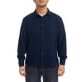 thumbnail image 1 of Men's Casual Linen Button Down Shirt - Long Sleeve, Loose Fit - Polyester Blend for Autumn - V-Neck, S-XXXL Sizes, Machine Washable, 1 of 8