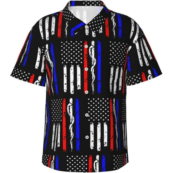 Men's Casual Linen Button Down Shirt Short Sleeve Beach Shirt