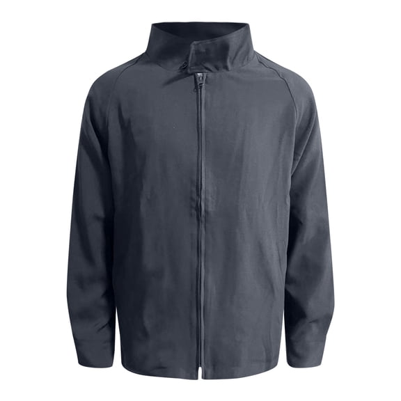 Men's Casual Linen Jacket Autumn Stand Up Collar Zipper Lightweight Comfortable Breathable Outdoor Stylish Coat