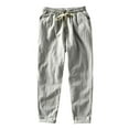 thumbnail image 1 of Men's Casual Linen Tie Loose Plus Size Long Pants - Durable Lightweight Summer Trousers with Elastic Waist, Fit for Beach/Sport, Multiple Sizes M-XXXXXL, 1 of 3