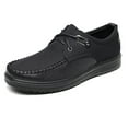 thumbnail image 1 of Men's Casual Loafer Lace-Up Non-Slip Soft Sole Business Flat Comfort Lightweight Driving Travel Walking Slip On Shoes Black 11 US, 1 of 7