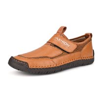 Men's Casual Loafers Breathable Non-slip Driving Shoes Comfortable Walking Shoes Business Leather Shoes Brown 6.5 US