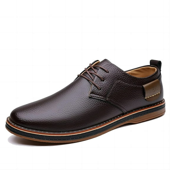 Men's Casual Loafers Business Leather Office Comfortable Wear Walking Handmade Design Simple Work Shoes Brown 12.5 US
