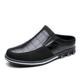 thumbnail image 1 of Men's Casual Loafers Fashion Simple Leather Walking Oxford Breathable Comfortable Slip-On Slippers Black 11 US, 1 of 7