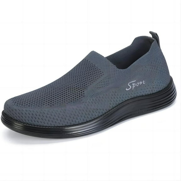 Men's Casual Loafers Lightweight Slip-on Outdoor Comfort Walking Sport Fashion Mesh Non-Slip Breathable Shoes Gray 11.5 US
