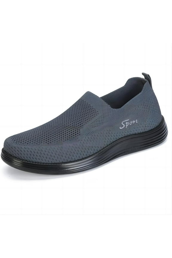 Men's Casual Loafers Lightweight Slip-on Outdoor Comfort Walking Sport Fashion Mesh Non-Slip Breathable Shoes Gray 11.5 US