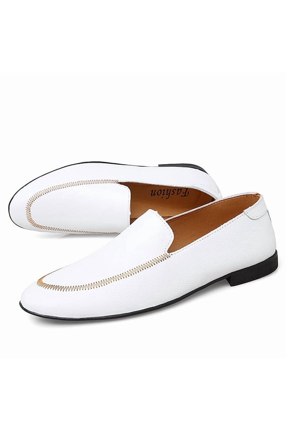 Men's Casual Loafers Slip On Leather Dress Shoes Comfortable Lightweight Driving Shoes Male Moccasins Classic Penny Loafer Flats Outdoor Walking Shoes