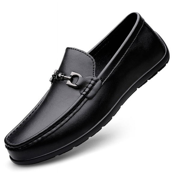 Men's Casual Loafers Slip On Leather Shoes Comfortable Lightweight Driving Shoes Male Moccasins Classic Penny Loafer Flats Boat Shoes Outdoor Walking Shoes