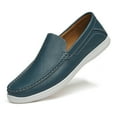 thumbnail image 1 of Men's Casual Loafers Slip On Leather Shoes Comfortable Lightweight Driving Shoes Male Moccasins Classic Penny Loafer Flats Boat Shoes Outdoor Walking Shoes, 1 of 15