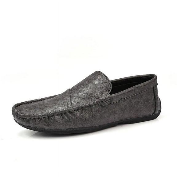 Men's Casual Loafers Slip On Leather Shoes Comfortable Lightweight Driving Shoes Male Moccasins Classic Penny Loafer Flats Boat Shoes Outdoor Walking Shoes