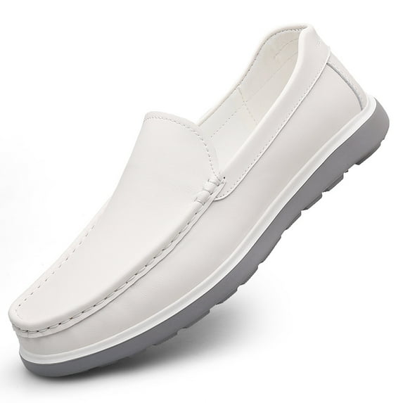 Men's Casual Loafers Slip On Leather Shoes Comfortable Lightweight Driving Shoes Male Moccasins Classic Penny Loafer Flats Boat Shoes Outdoor Walking Shoes