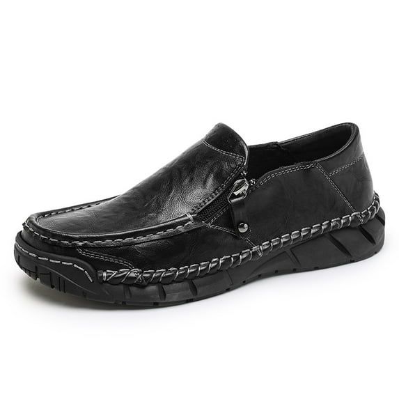 Men's Casual Loafers Slip On Leather Shoes Comfortable Lightweight Driving Shoes Male Moccasins Classic Penny Loafer Flats Boat Shoes Outdoor Walking Shoes