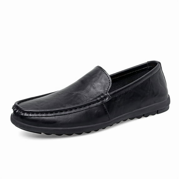 Men's Casual Loafers Slip On Leather Shoes Comfortable Lightweight Driving Shoes Male Moccasins Classic Penny Loafer Flats Boat Shoes Outdoor Walking Shoes