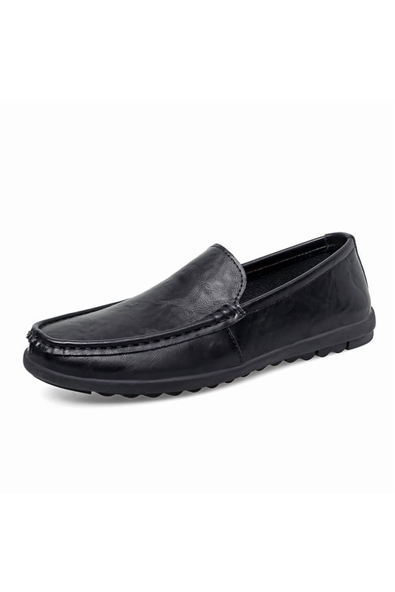 Men's Casual Loafers Slip On Leather Shoes Comfortable Lightweight Driving Shoes Male Moccasins Classic Penny Loafer Flats Boat Shoes Outdoor Walking Shoes