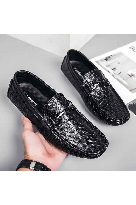 Men's Casual Loafers Slip On Leather Shoes Comfortable Lightweight Driving Shoes Male Moccasins Classic Penny Loafer Flats Boat Shoes Outdoor Walking Shoes