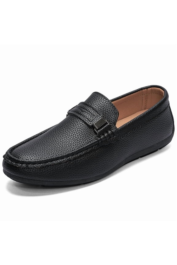 Men's Casual Loafers Slip On Leather Shoes Comfortable Lightweight Driving Shoes Male Moccasins Classic Penny Loafer Flats Boat Shoes Outdoor Walking Shoes