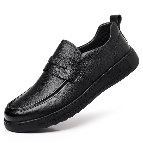 Men's Casual Loafers Slip On Leather Shoes Comfortable Lightweight Driving Shoes Male Moccasins Classic Penny Loafer Flats Boat Shoes Outdoor Walking Shoes