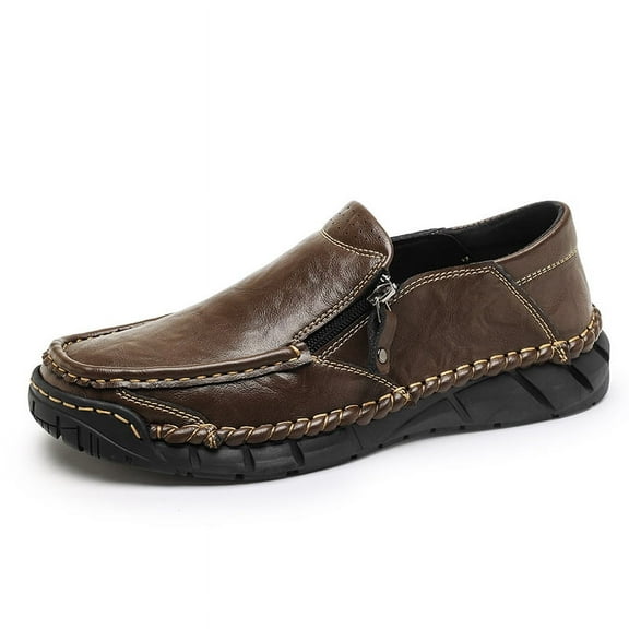 Men's Casual Loafers Slip On Leather Shoes Comfortable Lightweight Driving Shoes Male Moccasins Classic Penny Loafer Flats Boat Shoes Outdoor Walking Shoes