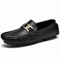 thumbnail image 1 of Men's Casual Loafers Slip On Leather Shoes Comfortable Lightweight Driving Shoes Male Moccasins Classic Penny Loafer Flats Boat Shoes Outdoor Walking Shoes, 1 of 16