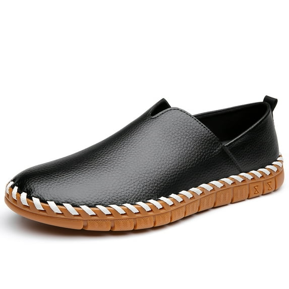 Men's Casual Loafers Slip On Leather Shoes Comfortable Lightweight Driving Shoes Male Moccasins Classic Penny Loafer Flats Boat Shoes Outdoor Walking Shoes