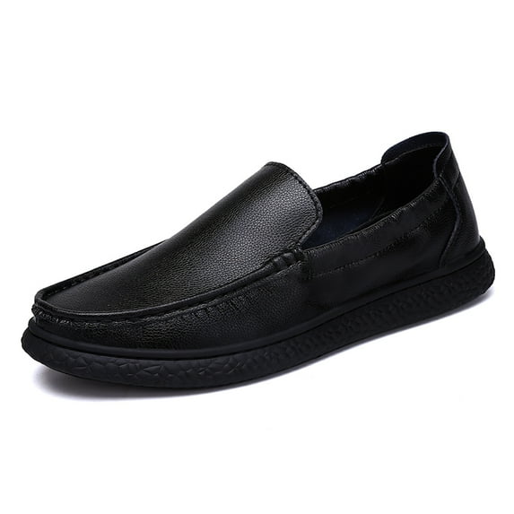 Men's Casual Loafers Slip On Leather Shoes Comfortable Lightweight Driving Shoes Male Moccasins Classic Penny Loafer Flats Boat Shoes Outdoor Walking Shoes